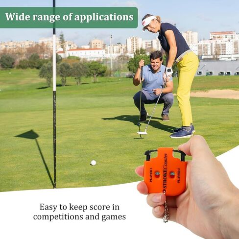 BOXOB 2pcs Golf Stroke Counter, Mini Golf Score Keeper Handy Portable 2-Player Shot Clicker Scorekeeper with Key Chain for Different Kinds of Competitions and Games in Saudi Arabia