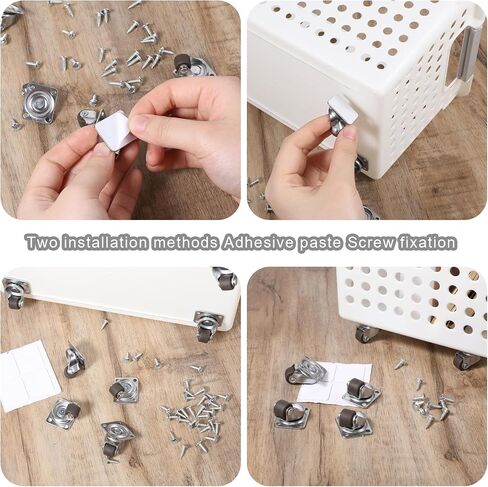 8Pcs Small Caster Wheels 1/2 Inch Mini Rubber Swivel Caster Wheels Low Profile Self Adhesive Plate Casters Rollers with Steel Top Plate for Small Appliances Furniture Cabinet Storage Box in Saudi Arabia