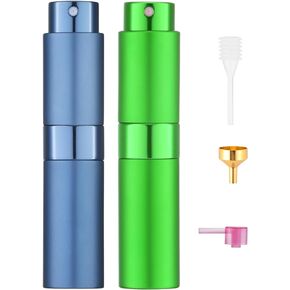 Tekson 8ml Travel Perfume Atomizer Refillable, Mini Cologne Spray Bottle Empty, Small Aftershave Portable Sprayer for Liquid Dispenser (Pink&Purple)