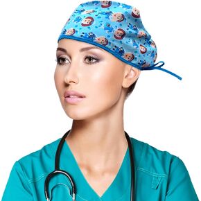 Scrub Cap, Working Cap, Working Hat, Unisex, one Size, Black Scrub Cap (Design-Doctors) in Saudi Arabia