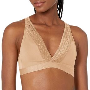Bali Women's Comfort Revolution Deep V Wirefree Bralette with Lace Df6596