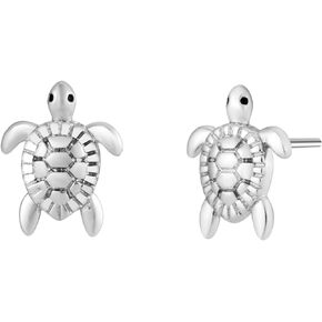 Realistic Turtle Ocean Beach Stud Earrings Jewelry with 925 Sterling Silver Back Posts