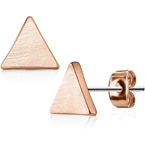 Geo-Shaped Surgical Steel Brushed Finish Stud Earrings