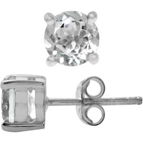 Silvershake 6mm Colored Gemstones 925 Sterling Silver Stud Post Earrings Jewelry for Women or Teens