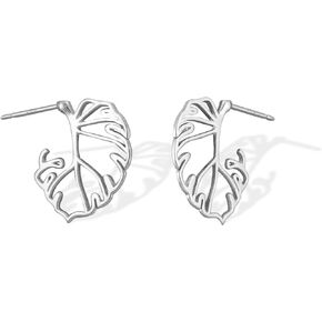 Boma Jewelry Sterling Silver Monstera Leaf with Cut Out Design Post Earrings