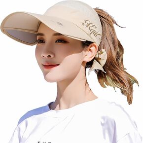 Sun Hats for Women Wide Brim Visors Caps Floppy Beach Shell Packable for Hiking Golf Tennis Outdoors in Kuwait