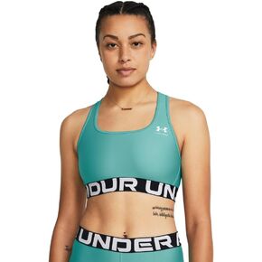 Under Armour HeatGear Authentics Mid Impact Branded Sports Bra