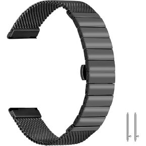Mesh Stainless Steel Watch Band Delicate Solid Quick Release Watch Bands Strap Metal Brushed Silver Matte Black For Men Women 18mm 20mm 22mm 24mm