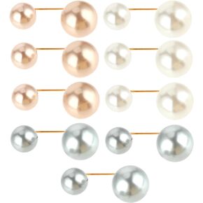 9Pcs Pearl Brooch Pins for Women Faux Pearl Anti Exposure Neckline Safety Pins for Women Girls Decorative Pins for Clothing Cardigan Dress Sweater Hat DIY Supplies
