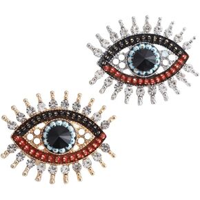 Retro Evil Eye brooch Fashion Unique Crystal Pearl Abstract Eye brooch Women's Necklace Button Wedding Jewelry Emblem Gift