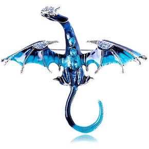 Enamel Dragon Brooch Vintage Punk Dragon Animal Brooch Domineering Flying Dragon Brooch Personality Clothing Hat Bag Accessories for Men and Women