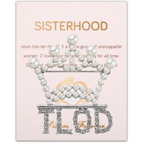 UJIMS Sorority Sister Gift Sisterhood Brooch Pin Sorority Paraphernalia Jewelry for Women Greek Sorority Brooch Card Gifts