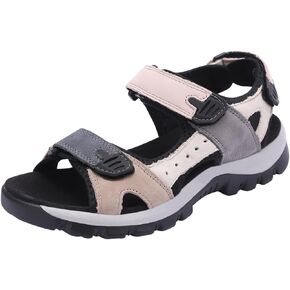 Harssidanzar Women's Leather Sandals Outdoor Sandals Hiking Sandals Casual Walking Sandals Strap Adjustable Beach Sandals For Women SL256US
