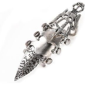 Punk Gothic Scorpion Tail Skull Skeleton Finger Ring Vintage Rock Armor Knuckle Joint Ring for Men Boy Teen Father Halloween Cosplay Party Jewelry