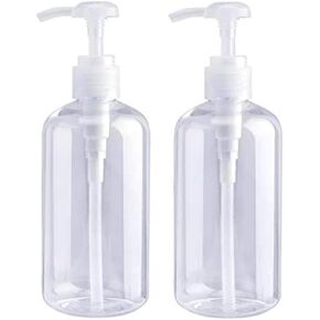 driew Pump BottlesClear, Dispenser 10oz Shampoo BottlesPump Containers Pack of 2