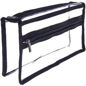 Clear PVC Makeup Bag Transparent Actor Bag Large Cosmetic Organizer Bag Makeup Kits Pouch Travel Make Up Accessories Storage Bag Clear Pencil Pouch Case Bag