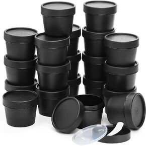 Nicunom 20 Pack 3.4oz/100ml Plastic Cosmetic Container Jars, Leakproof Makeup Container Refillable Plastic Pot Jars with Lids for DIY or Travel Storage Lotions Cream Body Butter Slime & Beauty Product