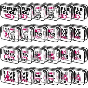 24 Pcs Christmas Cosmetic Bag 7'' x 4.7'' x 2.4'' Makeup Bag PVC Bag Cosmetic Toiletry Zipper Pouch Portable Clear Zippered Case for Girls Women Gifts Accessories (Cheerleaders)
