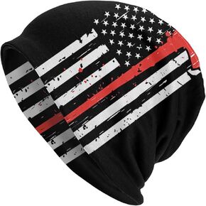 Thin Blue Red Green Line American Flag Beanie Hat for Men/Women Slouchy Beanie Ski Skull Cap Thin Stretch Knit Hat