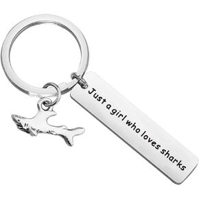 AKTAP Shark Lover Gift Shark Keychain Just A Girl Who Loves Sharks Gift For Shark Girl Shark Stuff Diver Gifts