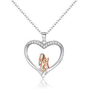EVER FAITH 925 Sterling Silver Jewelry Gifts for Women Girls CZ Lovely Animal Pendant Necklace Adjustable Chain Gift for Birthday/Mothers Day/Christmas