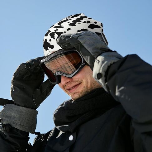 Cow Print Beanie Hat for Men Women Knit Warm Casual Hats Classic Winter Cap in Kuwait