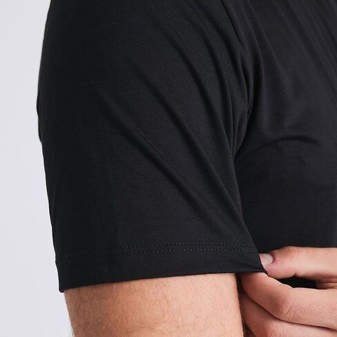 تي شيرت يومي للرجال - مقاس كلاسيكي بأكمام قصيرة، ملابس أساسية، تي شيرت غير قابل للانكماش، قميص للتمرين in Kuwait