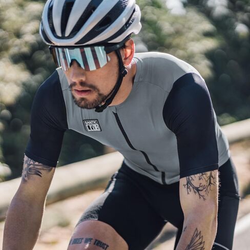 Santic Men's Cycling Jersey Road Bike Shirt Short Sleeve with 3 Rear Pockets in Saudi Arabia