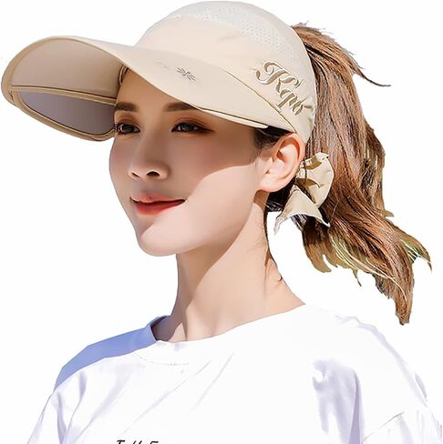 Sun Hats for Women Wide Brim Visors Caps Floppy Beach Shell Packable for Hiking Golf Tennis Outdoors in Kuwait