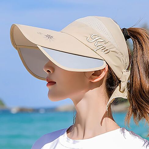 Sun Hats for Women Wide Brim Visors Caps Floppy Beach Shell Packable for Hiking Golf Tennis Outdoors in Kuwait