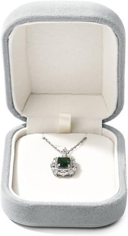 Velvet Jewelry Gift Box for Necklace Pendant Small Grey Velvet Jewelry Pendant Necklace Gift Box in Saudi Arabia