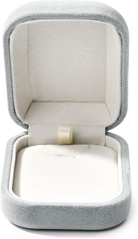 Velvet Jewelry Gift Box for Necklace Pendant Small Grey Velvet Jewelry Pendant Necklace Gift Box in Saudi Arabia