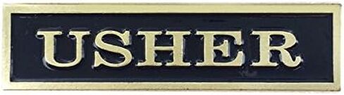 Usher Enamel Lapel Pins Badges for Church, Bulk Pack of 12, Poly Bagged, 1-3/4 x 7/16 Inch in Saudi Arabia