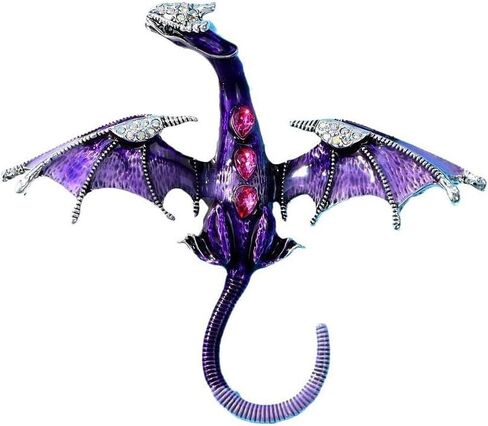 Enamel Dragon Brooch Vintage Punk Dragon Animal Brooch Domineering Flying Dragon Brooch Personality Clothing Hat Bag Accessories for Men and Women in Saudi Arabia