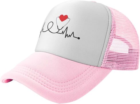 YNHXYFT Nurse Stethoscope Heartbeat Hat Mesh Cap for Men Women, Adjustable Trucker Hat Baseball Cap in Saudi Arabia