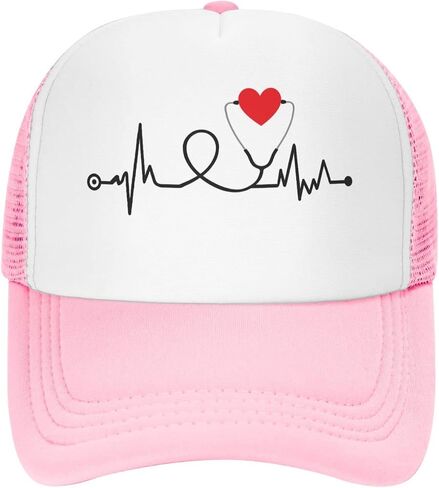 YNHXYFT Nurse Stethoscope Heartbeat Hat Mesh Cap for Men Women, Adjustable Trucker Hat Baseball Cap in Saudi Arabia