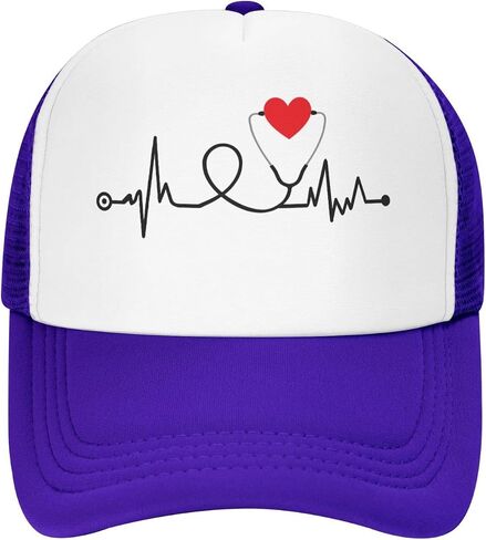 YNHXYFT Nurse Stethoscope Heartbeat Hat Mesh Cap for Men Women, Adjustable Trucker Hat Baseball Cap in Saudi Arabia