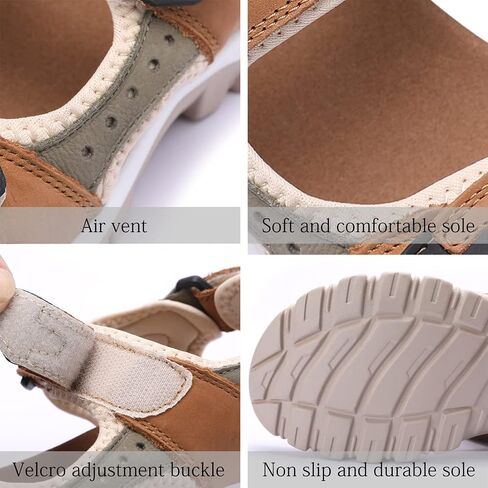 Harssidanzar Women's Leather Sandals Outdoor Sandals Hiking Sandals Casual Walking Sandals Strap Adjustable Beach Sandals For Women SL256US in Saudi Arabia