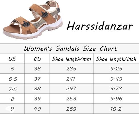 Harssidanzar Women's Leather Sandals Outdoor Sandals Hiking Sandals Casual Walking Sandals Strap Adjustable Beach Sandals For Women SL256US in Saudi Arabia