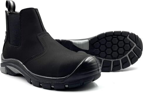 Lurewilder تشيلسي أحذية العمل الصلب تو أحذية السلامة سحب على الأحذية الجلدية مقاومة الماء ثابت مقاومة النفط تبديد in Kuwait