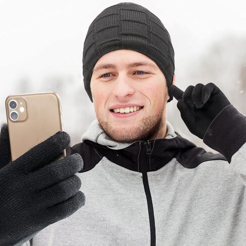 2 Pieces Bluetooth Beanie Hat Wireless Beanies Electronic Headphone Warm Knit Hats Music Hats Running Accessories Thanksgiving Christmas for Men Women Hunting Camping Climbing Winter Outdoor Sports in Saudi Arabia