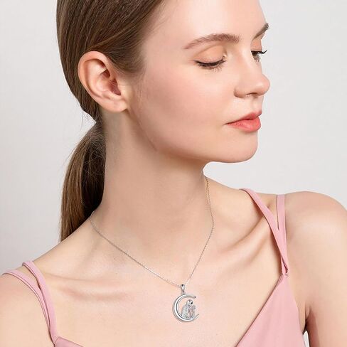 Halloween Sterling Silver Necklace Black Cat/Skull Pentagram Pendant Necklace Halloween Ladies Gift Girls in Saudi Arabia
