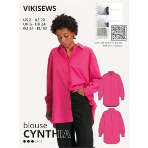 Sewing Patterns for Women - Kaia Blouse Sewing Pattern for Women, Size US2 - US20 Plus Size - Appropriate for Beginners with Easy to Follow Sewing Instruction