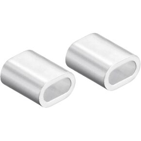 100 Pack Aluminum Loop Sleeve Oval - 3/64" 2.7mm Wire Rope Fastener, Apply to Outdoor
