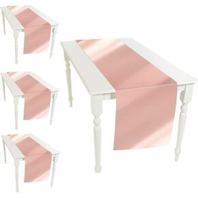 4 Pack Rose Gold Foil Tablecloth Table Runner 16 x 86 Inch Shiny Plastic Table Runner for Rose Gold Party Table Decoration