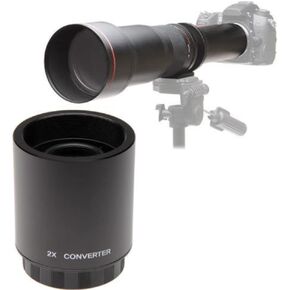 JINTU 2X Converter Lens Teleconverter for SLR & Digital Lenses with T Mount Lens