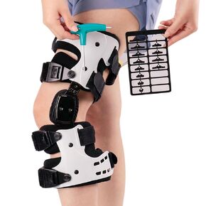 OA Unloader Hinged Knee Brace| Support for Osteoarthritis, Rheumatoid Arthritis, Joint Pain | One Size Knee Brace with Pads (Grey, Left)