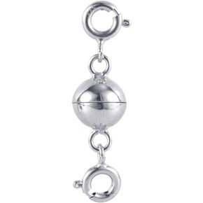 Magnetic Clasp Extender, 925 Sterling Silver Double Clasp Extender Bracelet Necklace Extender Magnetic Clasp Converter Closure for Necklace Bracelet DIY Jewelry Making
