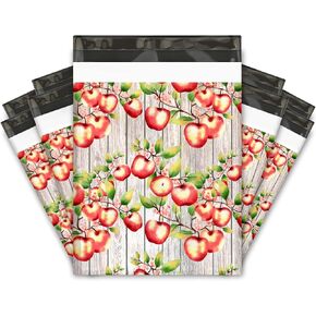 10x13 (100) Cherries Designer Poly Mailers Waterproof Self Sealing Tear Resistant Polymailers Shipping Envelopes Premium Printed Bags For Small Businesses
