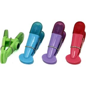 Chef Craft Select Plastic Magnetic Memo Clip Set, 7 inch 4 piece set, Assorted